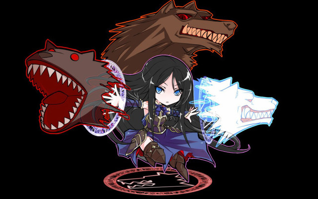 Girl sword shark sword wolf free wallpaper for desktop - medium preview image