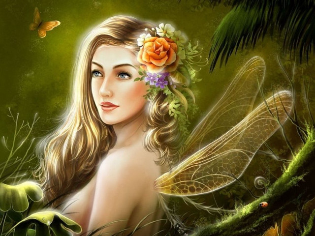 Woman flower dragon shoulder hair free wallpaper for desktop - medium preview image