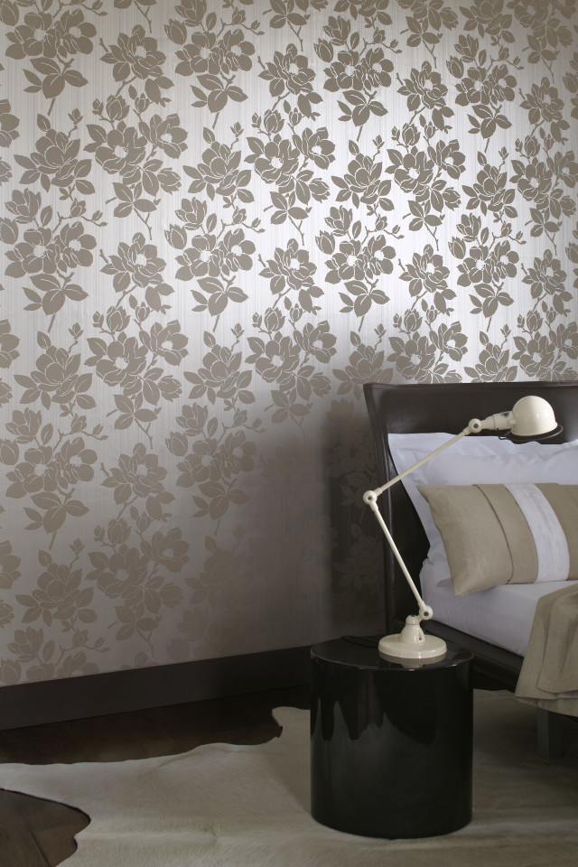 Bedroom floral wallpaper bed interior free wallpaper for mobile - medium preview image