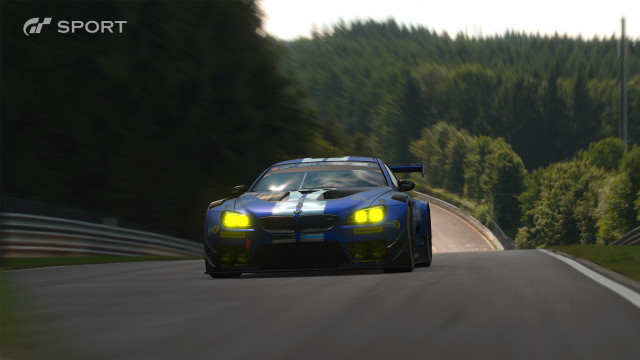 Blue sports car driving road #2 free wallpaper for desktop - medium preview image