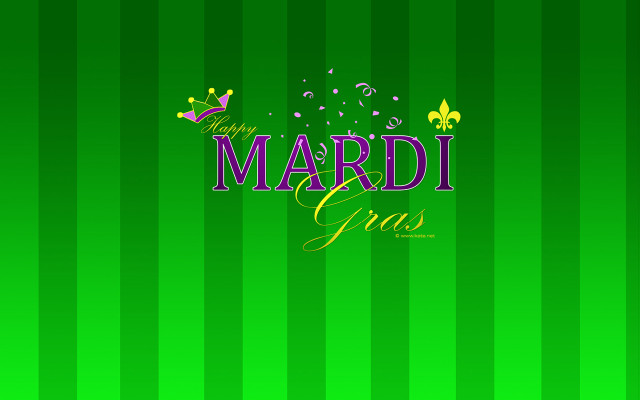 Green background mardi gras message free wallpaper for desktop - medium preview image