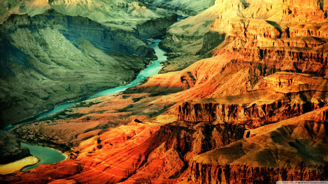 River canyon mountains desert autumn free wallpaper for desktop - medium preview image