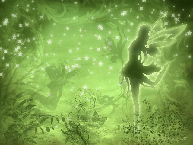 Fairy stars green background grass free wallpaper for desktop - medium preview image