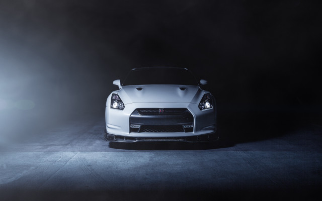 White sports car dark room #8 free wallpaper for desktop - medium preview image
