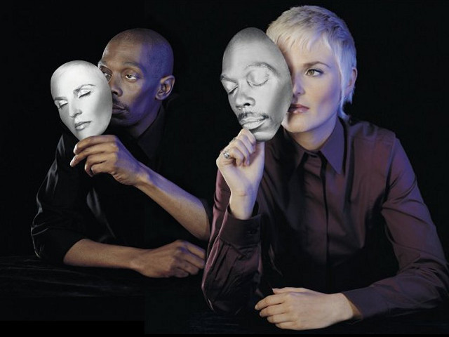 Woman men masks camera black free wallpaper for desktop - medium preview image