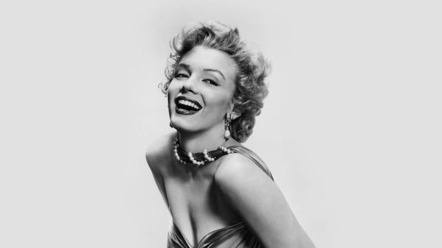 Woman laughing necklace black white free wallpaper for desktop - medium preview image