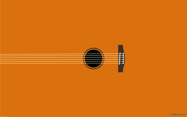 Orange guitar minimalist painting diao free wallpaper for desktop - medium preview image