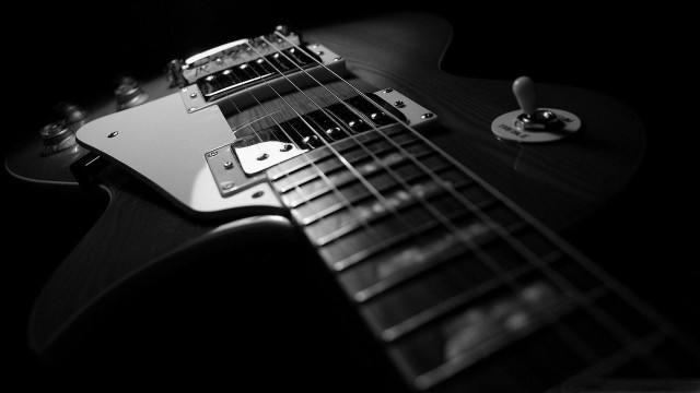 Black white guitar background black free wallpaper for desktop - medium preview image