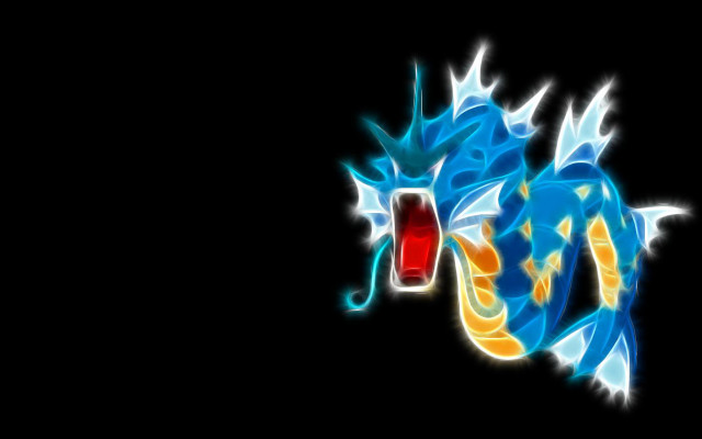 Blue yellow dragon black background free wallpaper for desktop - medium preview image