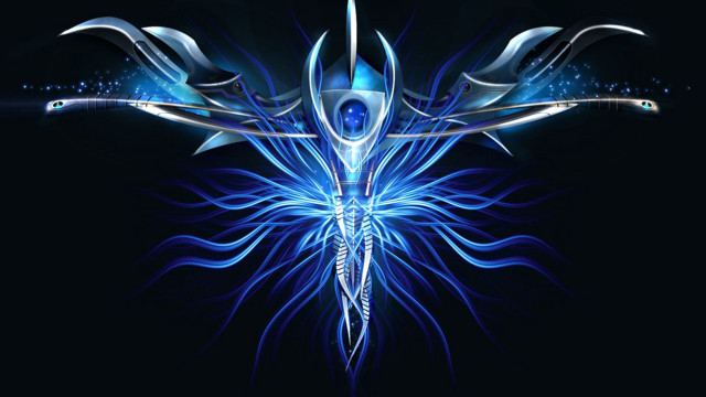 Blue white abstract design star free wallpaper for desktop - medium preview image