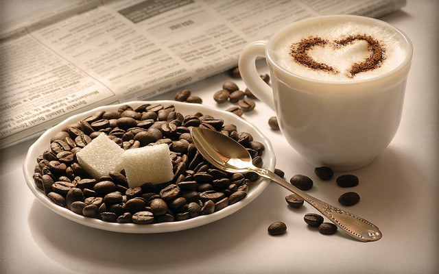 Coffee cup spoon table coffee free wallpaper for desktop - medium preview image