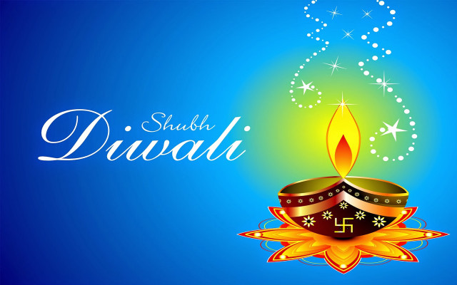 Diwali candle blue sky stars free wallpaper for desktop - medium preview image