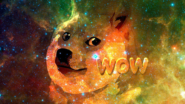 Doge wow galaxy space art free wallpaper for desktop - medium preview image