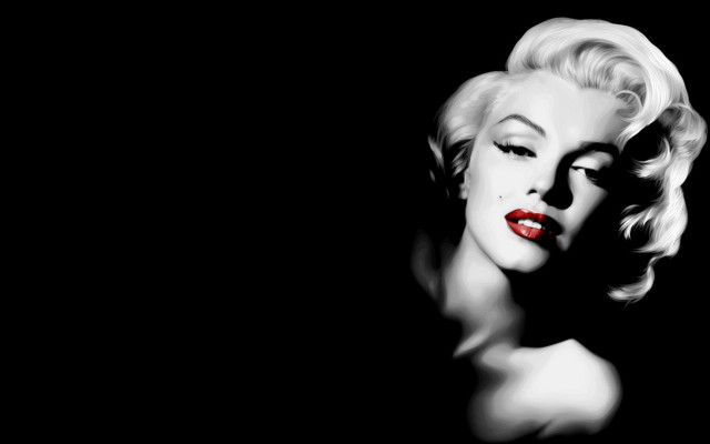 Black white woman red lipstick #2 free wallpaper for desktop - medium preview image