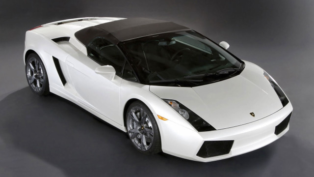 White sports car black top free wallpaper for desktop - medium preview image