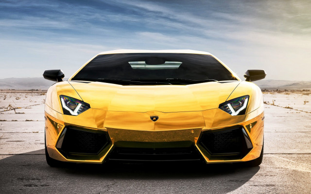 Yellow sports car parking lot #37 free wallpaper for desktop - medium preview image