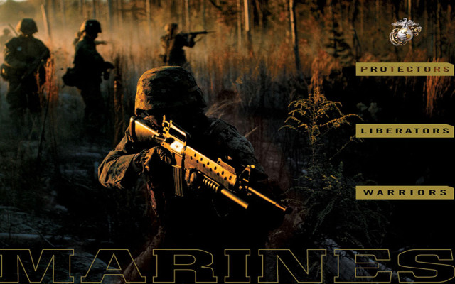 Soldiers woods weapons poster marines free wallpaper for desktop - medium preview image