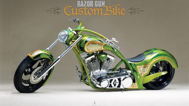 Custom motorcycle green gold razor free wallpaper for desktop - medium preview image