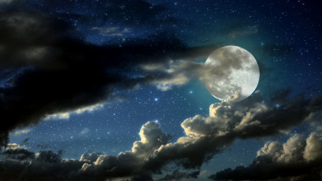 Full moon clouds stars night #3 free wallpaper for desktop - medium preview image