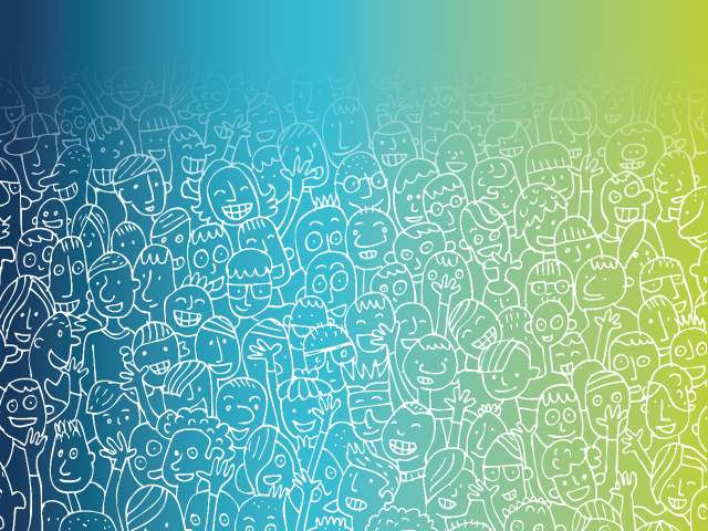 Faces rainbow background group people free wallpaper for desktop - medium preview image
