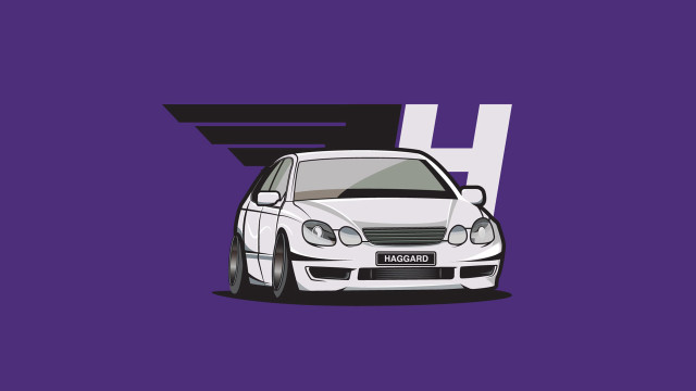 White car purple background white free wallpaper for desktop - medium preview image