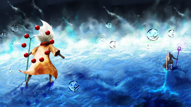 Cartoon character water stick ball free wallpaper for desktop - medium preview image