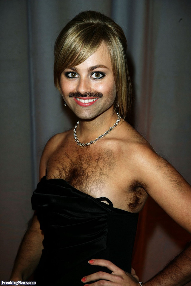 Woman mustache black dress smiling free wallpaper for mobile - medium preview image