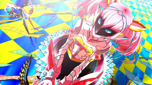 Pink hair checkered argyle racequeen free wallpaper for desktop - medium preview image