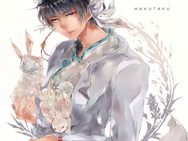 Man holding rabbit white background free wallpaper for desktop - medium preview image