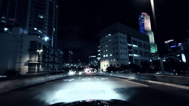 City street night car driving free wallpaper for desktop - medium preview image
