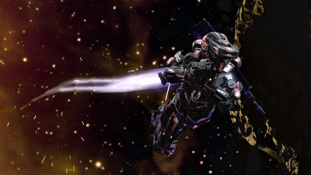 Spaceship flying galaxy stars dusts free wallpaper for desktop - medium preview image