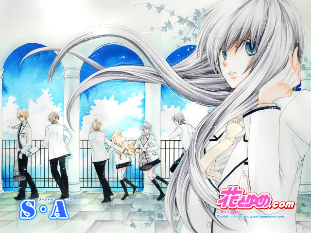 Anime scene long haired characters free wallpaper for desktop - medium preview image