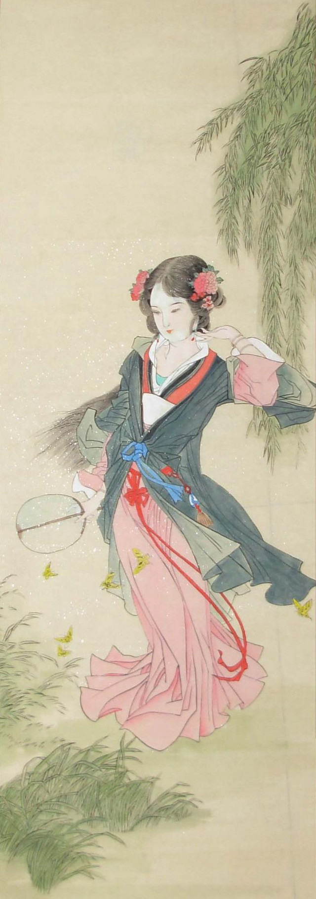 Woman kimono fan man suit free wallpaper for mobile - medium preview image