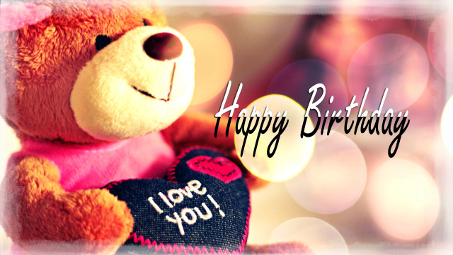 Teddy bear heart happy birthday free wallpaper for desktop - medium preview image