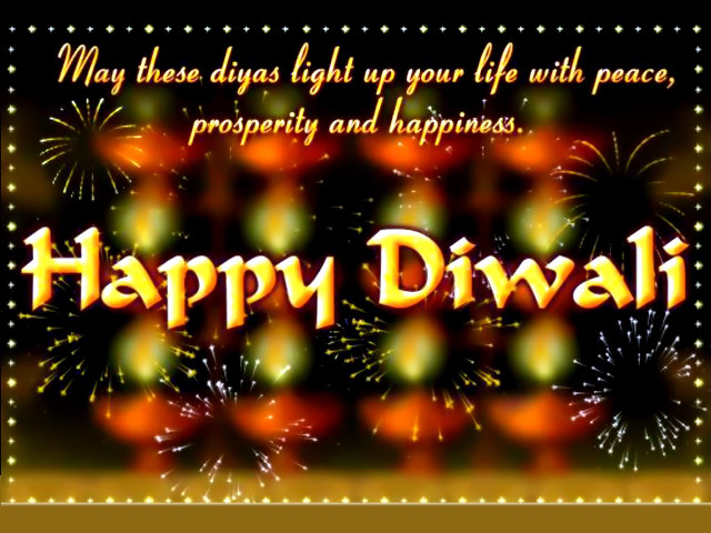 Happy diwali card fireworks message free wallpaper for desktop - medium preview image