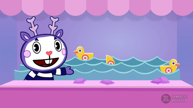 Cartoon character table ducks pink free wallpaper for desktop - medium preview image