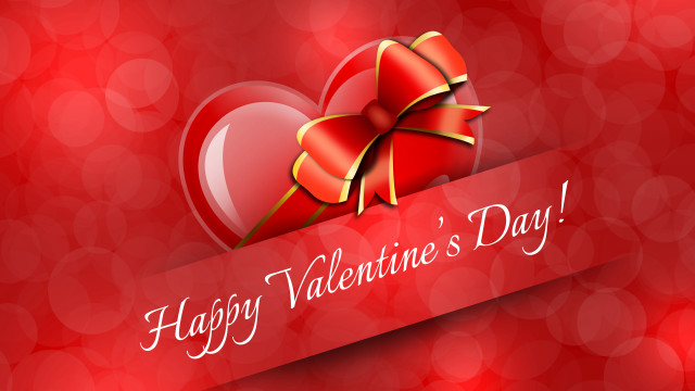Romantic red valentine card heart free wallpaper for desktop - medium preview image