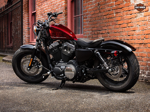 Red motorcycle brick building red free wallpaper for desktop - medium preview image