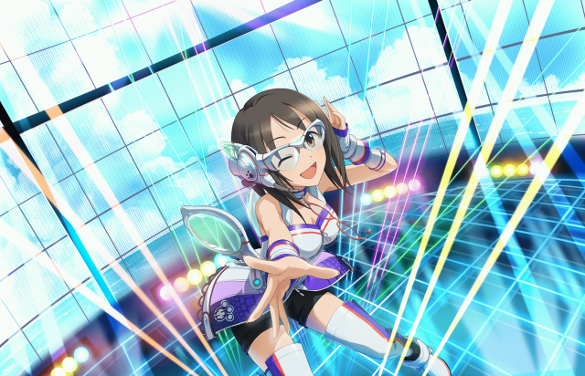 Girl futuristic outfit tennis racket free wallpaper for desktop - medium preview image