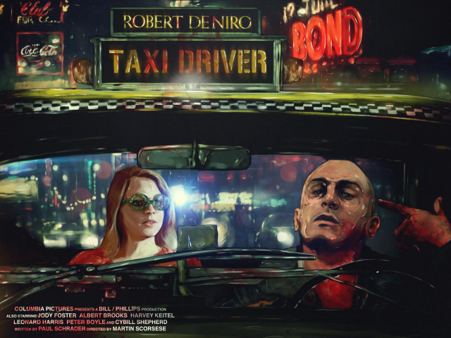 Man driving taxi woman city free wallpaper for desktop - medium preview image