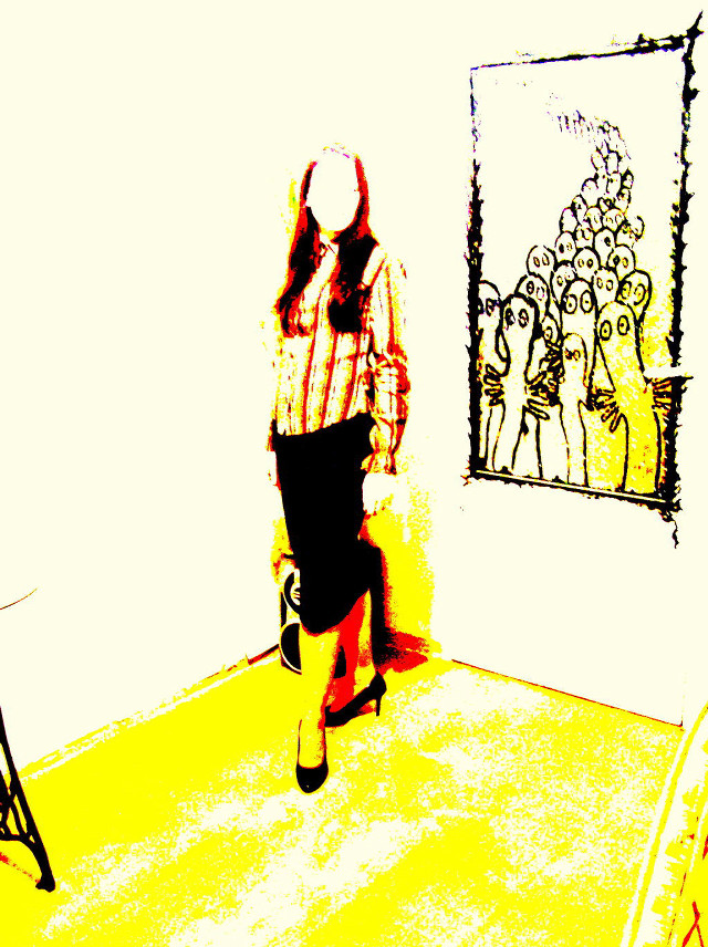 Woman standing room painting chair free wallpaper for mobile - medium preview image