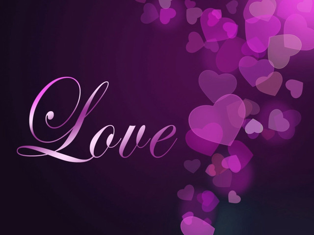 Purple background hearts love pink free wallpaper for desktop - medium preview image