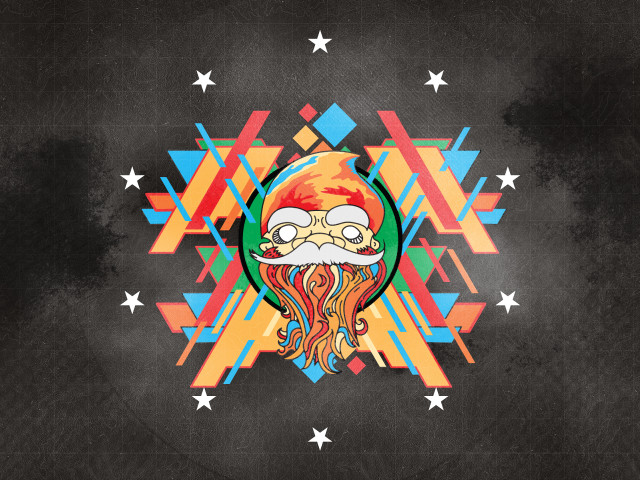 Colorful mustache beard black background free wallpaper for desktop - medium preview image