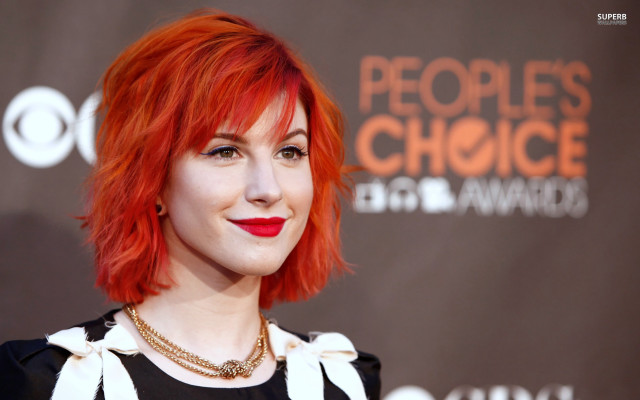 Red hair woman black white free wallpaper for desktop - medium preview image