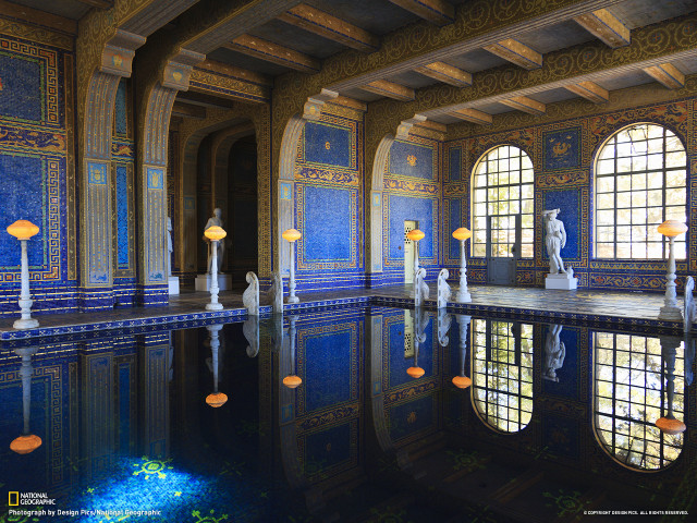 Large pool statue window wall free wallpaper for desktop - medium preview image