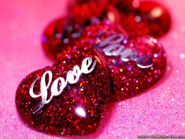 Three hearts love pink background #9 free wallpaper for desktop - medium preview image