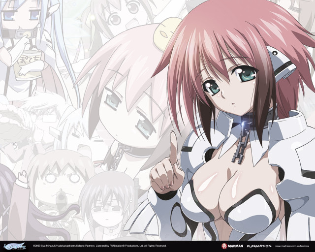 Anime girl pink hair pointing #3 free wallpaper for desktop - medium preview image