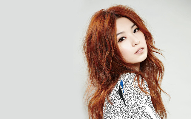 Woman red hair white shirt #10 free wallpaper for desktop - medium preview image