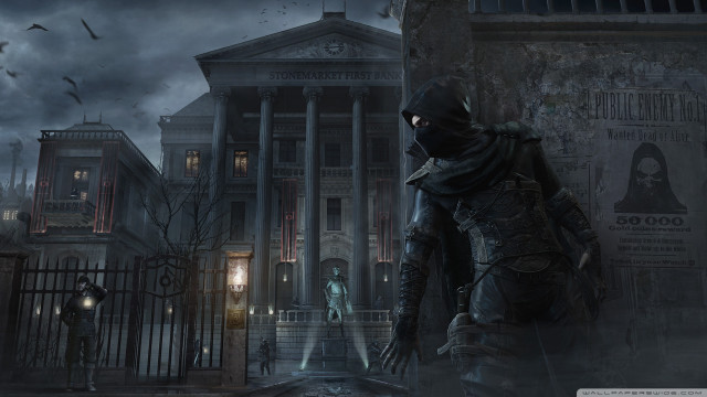 Man black outfit clock tower #3 free wallpaper for desktop - medium preview image