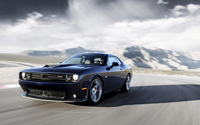 Black dodge car driving road #2 free wallpaper for desktop - medium preview image